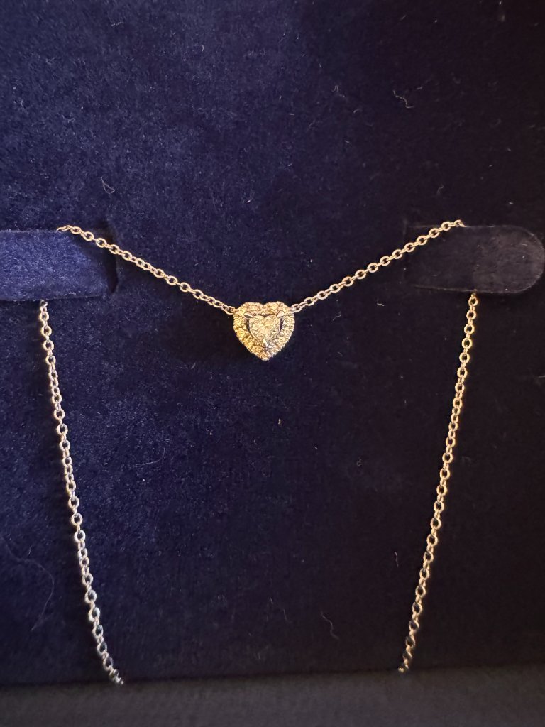 Heart-Shaped Diamond 14k White Gold Necklace | Blue Nile